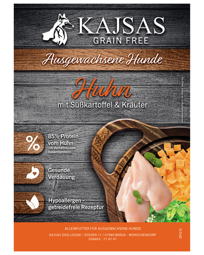 Huhn mit Süßkartoffel & Kräutern – Grain Free für ausgewachsene Hunde