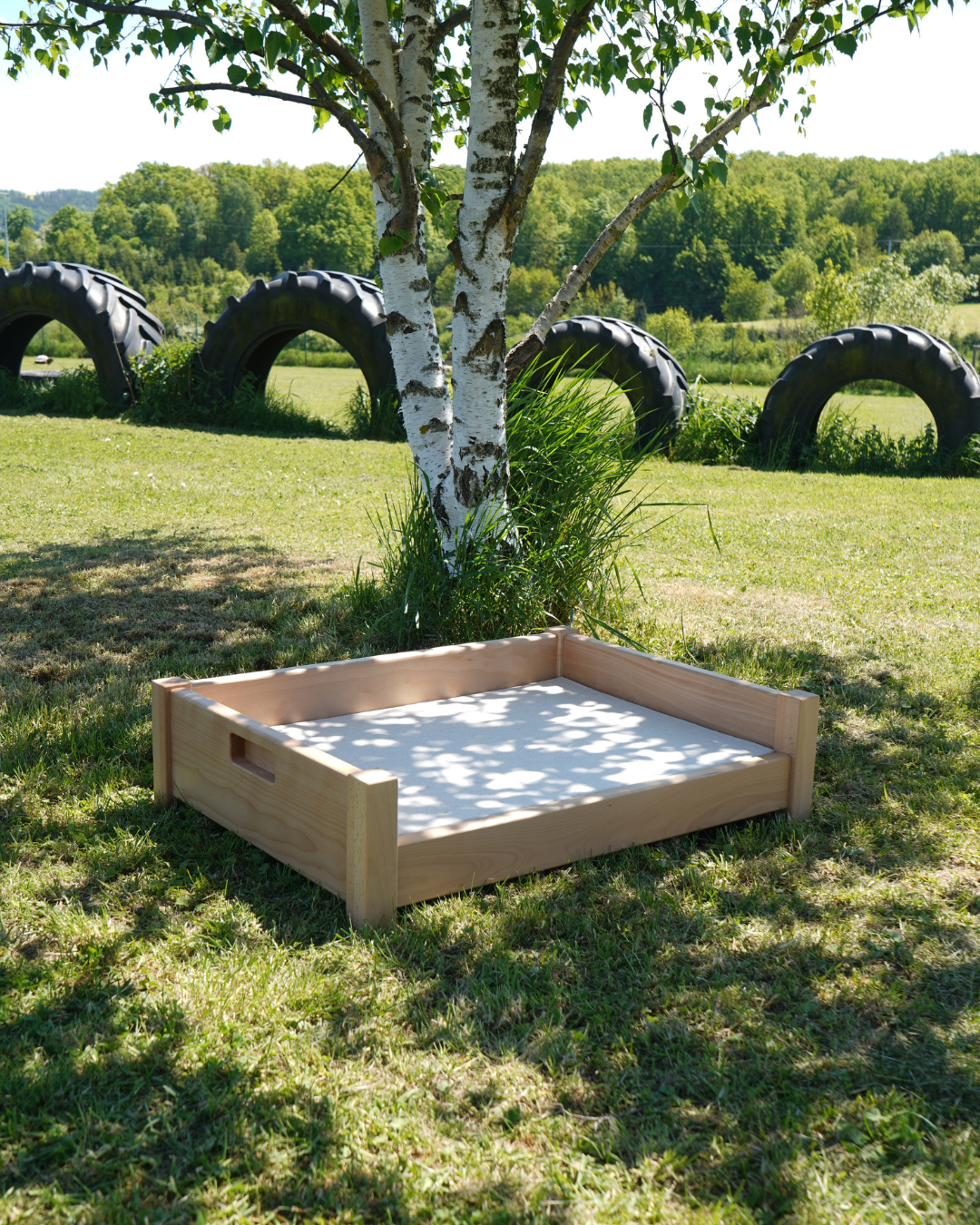 Hundebett Ruby aus Buche - Eckig